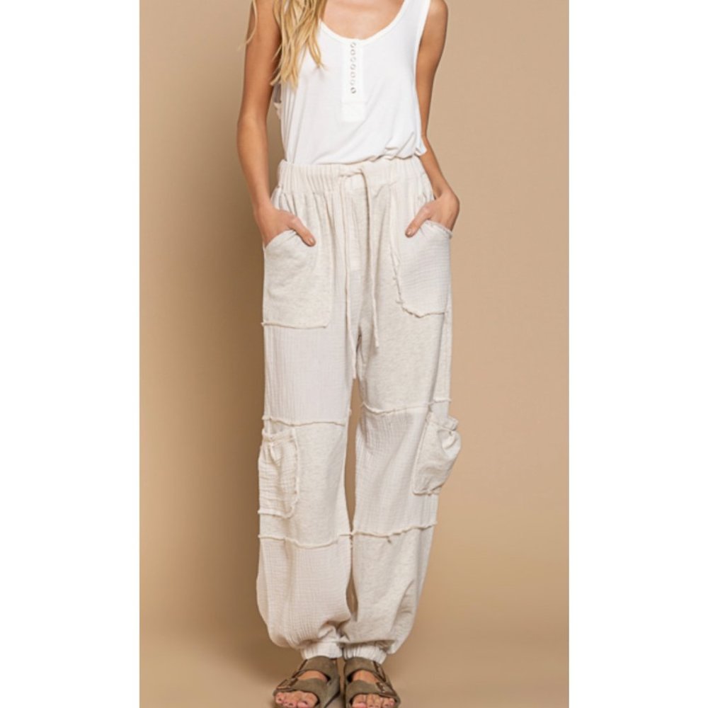 French Terry and Gauze Joggers